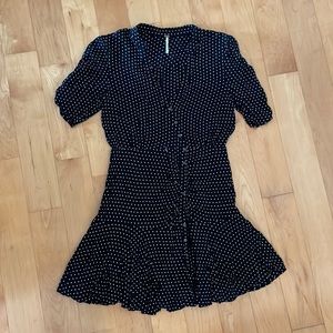 Free people medium dress button up ruffle